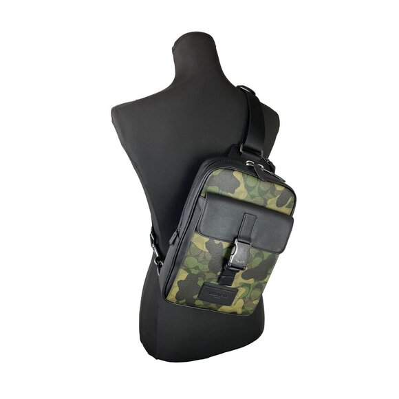 NEW Coach Mens Signature Camo Track Pack Backpack CL944 - Picture 4 of 8